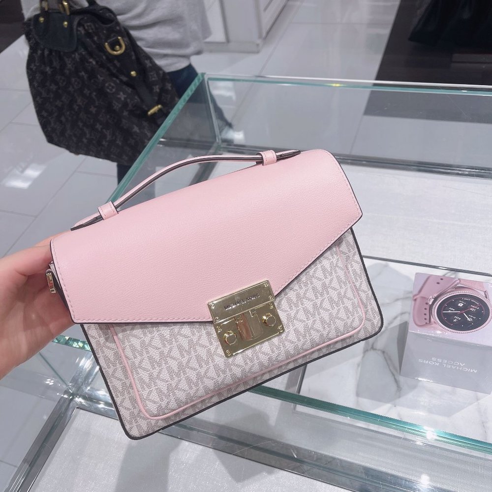 MK Rose Top Handle Medium Messenger Crossbody - Picture 1 of 8